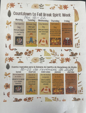 Fall Break Spirit Week 11/18-22